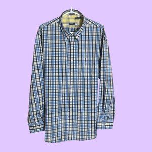 IZOD XXL MEN's Blue Plead Button-Down